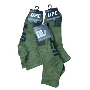 UFC Adult Men's Quarter Socks 3 PAIRS Size 6-12 in OLIVE Officially Licensed NWT